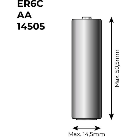 PILA LITIO ER6C - AA 3,6V (MOD. 14505) 2600mA  Ø14,5x50,5mm (1/2)