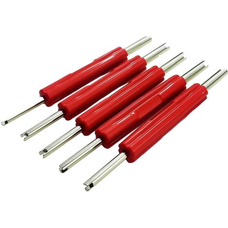 Tournevis double pour obus de valve, outil de serrage d'obus de valve, outil pour embout de valve, tournevis, outil de démontage d'obus de valve de climatisation (plastique) (1/5)
