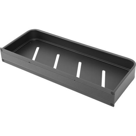 Duschablage aus glattem, rostfreiem Aluminium in schlichtem, robustem Schwarz mit 5 Haken, auch für Küche und Waschküche geeignet, 30 cm (11,8 Zoll) (1/5)