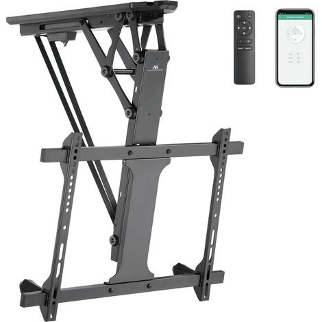 Support mural électrique Maclean pour téléviseur au plafond. Compatible TUYA. VESA max. 600 x 400. Pour murs inclinés. Télécommande. 32"-70". 35 kg. MC-880T (1/5)