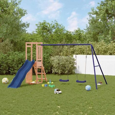 Aire de jeux extérieure : Aire de jeux d'extérieur bois de pin imprégné jeu extérieur enfant, aire de jeu jardin, balançoire enfant , pour jardin, usage domestique , enfant 3-8 ans (1/5)