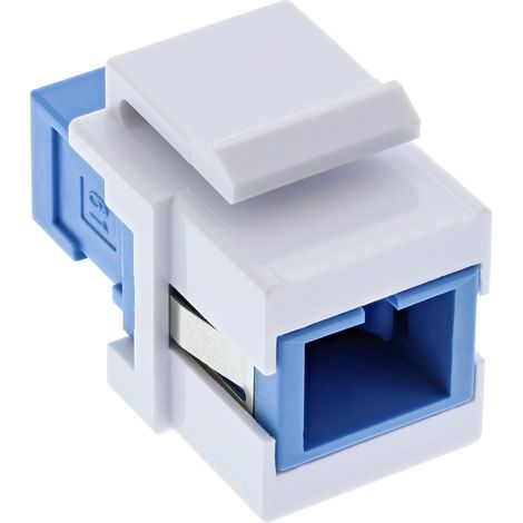 1 Coupleur Fibre Optique Snap-in SC/SC Monomode Céramique Blanc Pour Panneau Patch (1/5)