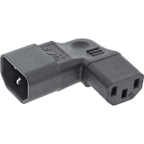 Adaptateur courant Inline 16723E noir angle 90 degrés