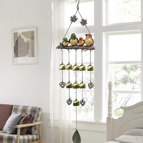Carillon éolien d'extérieur Cardinal avec clochette décorative, pour jardin et maison (1/5)