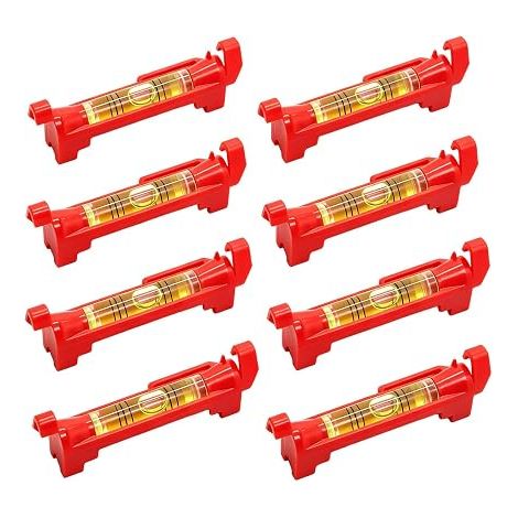 8 Pack Mini Plastic Red Spirit Level - Reliable Precision for Masonry, Plumbing & Gutters. (1/5)