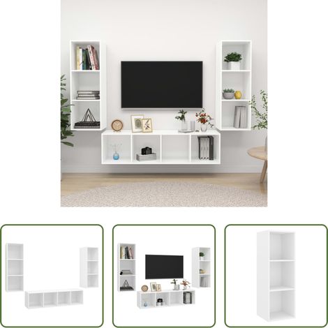 TV-Schränke - 3-tlg. TV-Schrank-Set Weiß Holzwerkstoff (1/5)
