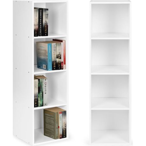 Librería moderna mueble blanco 4 estantes loft