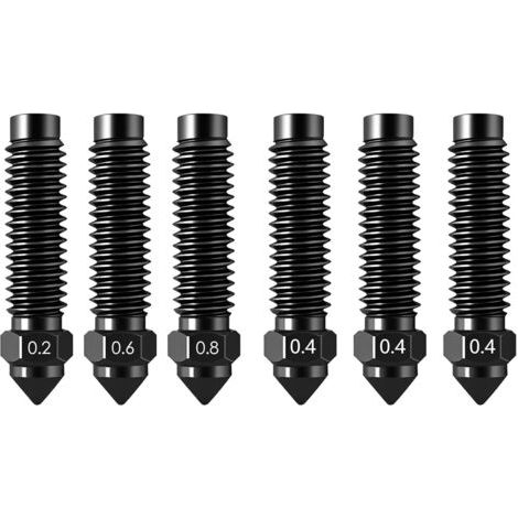 BUNTHAUS Buses pour Elegoo Centauri Carbon (Lot de 6) – Buses en Acier Trempé (0,2/0,4/0,6/0,8 mm), Résistantes à l’Usure et aux Hautes Températures, Accessoires Hotend pour Extrudeur d’Imprimante 3D (1/5)
