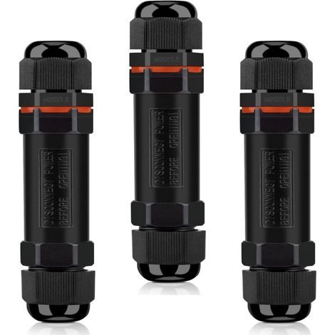 Connecteurs de Câbles Étanches, Boite de Derivation Étanche Exterieur IP68, Raccord Electrique Étanche Lot de 3, Connecteur Electrique Etanche 3 Fils pour Câble Ø 6-12mm (1/4)