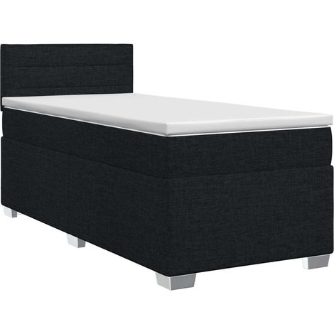 Maison Exclusive - Letto box spring con materasso Nero 90 x 200 cm Tessuto (1/5)