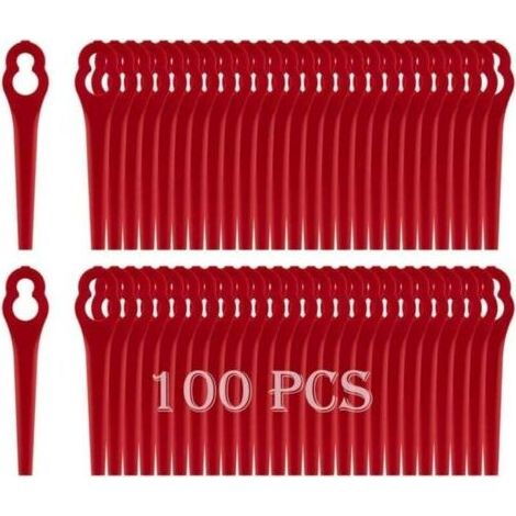 Lames plastique pour tondeuses Einhell, lot de 100 pièces. Enroulées, remplacement facile et durable. (1/4)