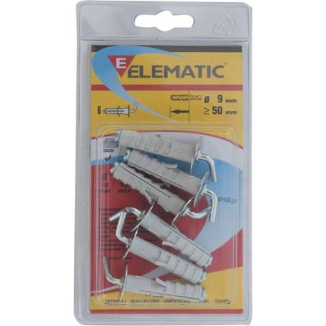 8 x ELEMATIC BLISTER TASSELLO ENP/GL 9 GANCIO LUN 6 PZ