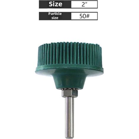 Disque de polissage pour perceuse électrique, brosse abrasive en caoutchouc émeri, brosse de polissage, disque à poils (2 pouces vert 50) (1/5)