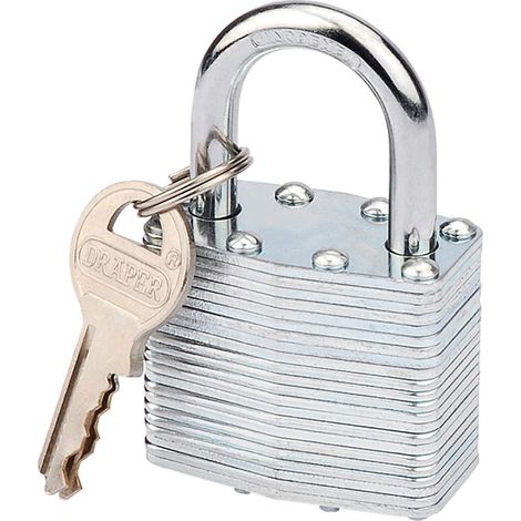 Draper 40mm Laminated Steel Padlock (Model 14020) – Heavy-Duty Security Lock with Durable Laminated Steel Construction (1/5)
