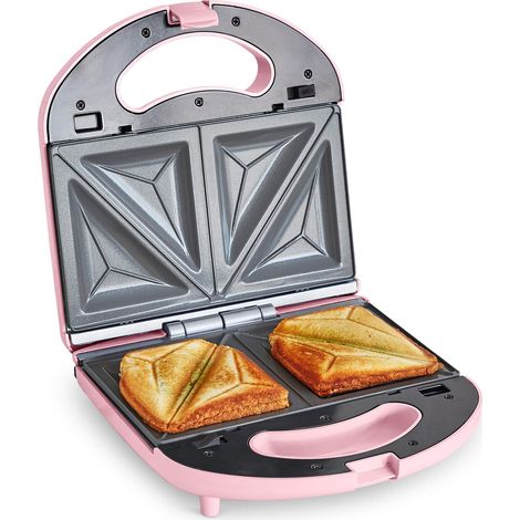 GreenChef Electric Pro Macchina per Sandwich, Piastre in Ceramica Sana Antiaderente, Senza PFAS e BPA, Multifunzionale, Temperatura Controllata, Indicatore Luminoso a LED, Rosa (1/5)
