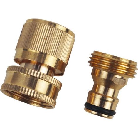 Acoplamiento para manguera de jardín - 6,6 x 2,3 cm - Acoplamiento rápido y adaptador de conexión - Para manguera de agua y grifo - Conector multifuncional - Accesorios de conexión (1/5)