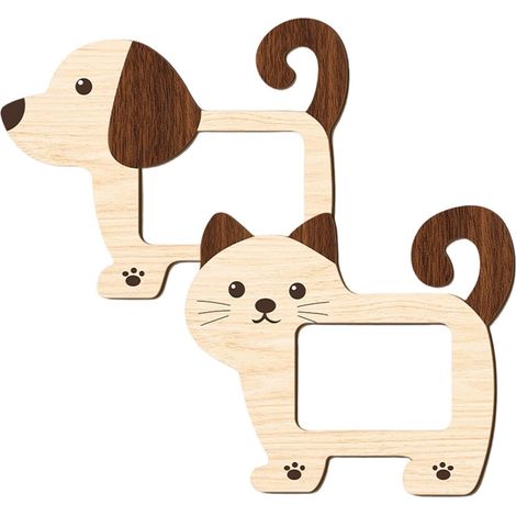 Cadre photo souvenir pour animaux de compagnie (chat et chien) en bois, 2 pièces, pour femme, famille, bureau, maison, chambre (1/5)