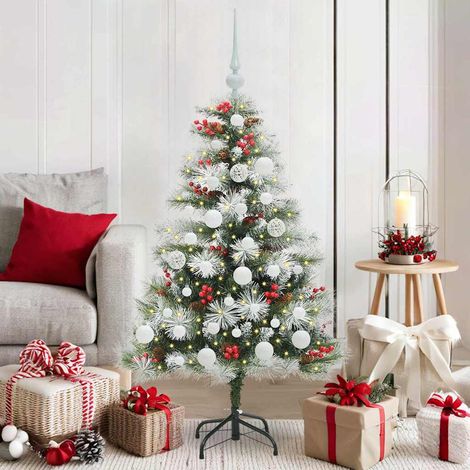 vidaXL Künstlicher Weihnachtsbaum Grün und Weiß 120 cm (1/5)