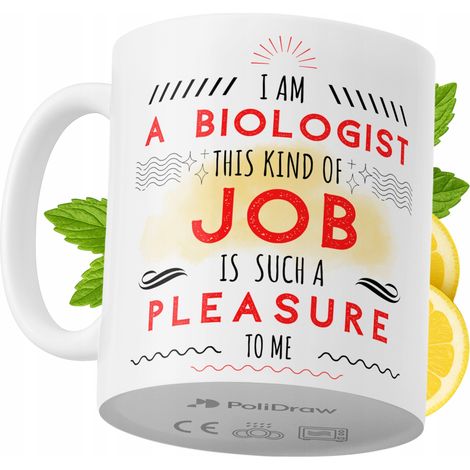 Mug humoristique pour biologiste, avec un texte amusant et un design graphique original. Idéal pour les anniversaires, les fêtes et les occasions spéciales. Mug premium pour la maison, le bureau et le (1/5)