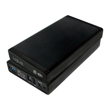 Box esterno per hard disk LogiLink SATA da 22 TB in alluminio nero da 3,5" con USB 3.0.
