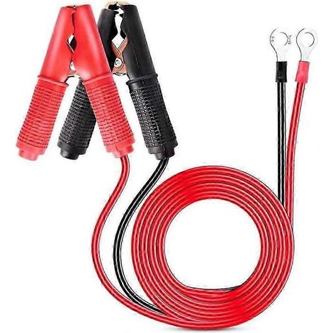 Lot de 2 pinces crocodiles, 30 A, câbles de démarrage compatibles 12 V/24 V, chargeur de batterie de voiture - 1 m, haute qualité WHBYV (1/4)