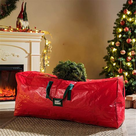 Bolsa para guardar árboles de Navidad, apta para árboles desmontados de hasta 2,13 m (7 pies), bolsa de plástico impermeable con asa reforzada de alta resistencia y doble cremallera. (1/5)