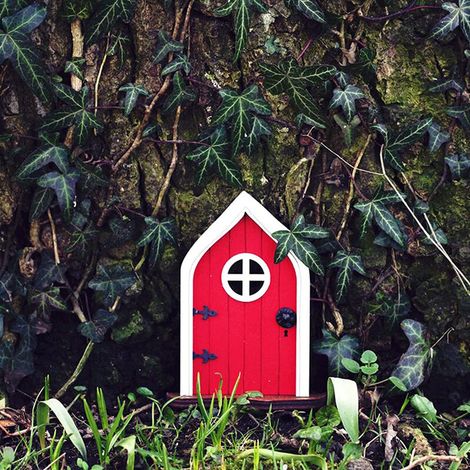 Miniature fée jardin fées porte mystique Gnome maison (1 pièces, rouge)