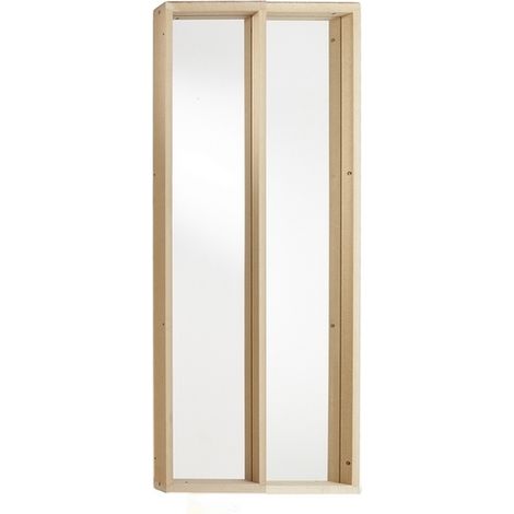 Mottez – Verrière d'atelier MDF personnalisable 60,2cm x 107,2cm – Verre trempé 4mm – Montage rapide – Pour délimiter les espaces lumineux