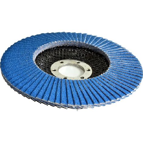 Lot de 2 disques à lamelles pour meuleuse d'angle - 125 mm - Grain 40 - Pour le ponçage grossier du métal (1/5)