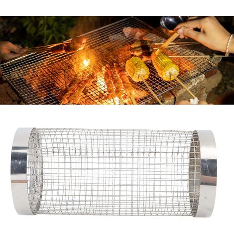 1 panier grill cylindrique 30 cm en grillage inox 30 cm (1/5)