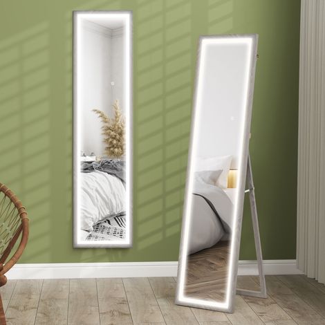 LED Ganzkörperspiegel, 40 x 160 cm, Touch-Steuerung, dimmbar, 3 Farben, Grau (1/5)