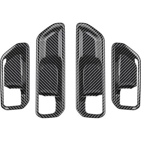 1 color set: Carbon fiber texture Material: ABS Interior door panel, interior door handle frame Fits Toyota.--BIEMMEDUE (1/5)