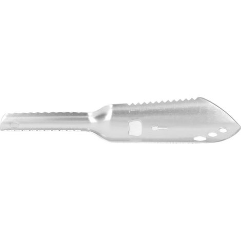 Multifunktionale Campingschaufel aus Aluminiumlegierung, kleine multifunktionale Überlebensschaufel für Outdoor-Wanderungen, silberfarben. (1/5)
