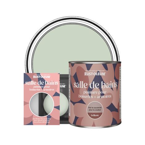 Peinture pour Boiseries & Armoires de Salle de Bains, Finition Brillante - Vert Laurier (1/2)
