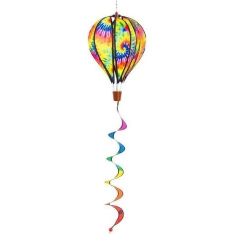 Elemento decorativo da giardino hq hot air balloon tie dye facile da montare che gira al vento