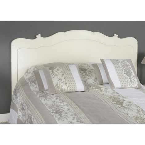M&S – Tête de lit 160 cm en acajou blanc cassé – Style baroque – Hauteur 115 cm – Largeur 173 cm – Collection Apolline (1/5)