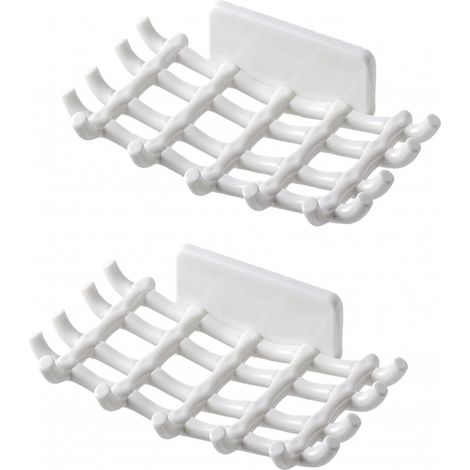 Porte-savon pour douche, blanc, 2 pièces