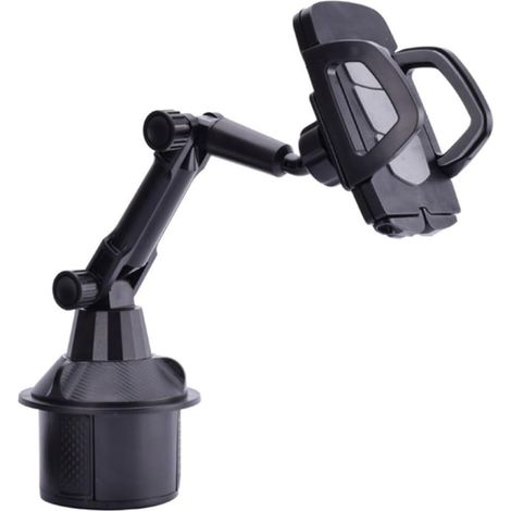 Support de Téléphone Porte-gobelet Ajustable en Plastique Noir pour Voiture Facile à Installer et Retirer, pour Maintien Sécurisé Téléphone en Conduite (1/5)