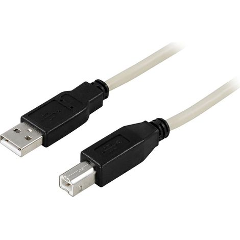 DELTACO USB 2.0 Kabel Typ A Stecker - Typ B Stecker 0,5 m, schwarz