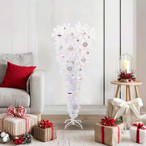 vidaXL Artificial Christmas Tree with Stand White 120 cm PVC and Steel (1/5)