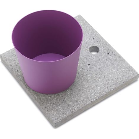 Base con Vaschetta per Fontane con Ghiera Grande 40x40x5 cm in Cemento Belfer 42/BSE/3 Viola