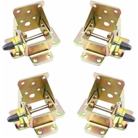 4 Pcs Pied Table Rabattable, Cadre de Support Pliable, Charnières Autobloquantes, Matériel de Charnière Pliable pour établi, Pieds Pliants, Pliable Verrouillage Extension (1/4)