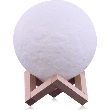 Lámpara lunar 3D,Lámpara de noche LED Luna táctil con 3 colores, recargable por USB, ideal para dormitorio, sala de estar, cafetería o como regalo de cumpleaños o Navidad. (1/5)