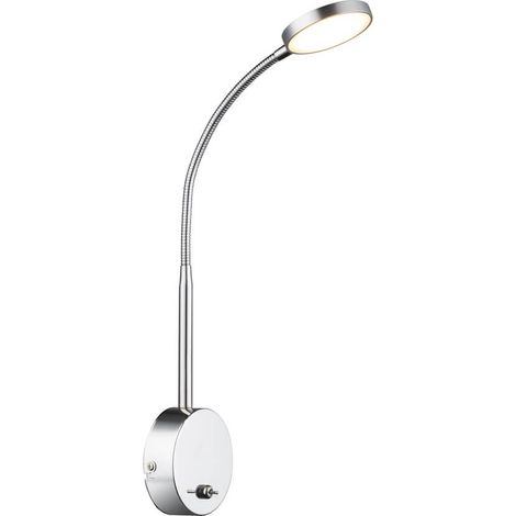 Globo Pegasi Applique de lecture chromée avec abat-jour en verre satiné LED 3000K (1/3)