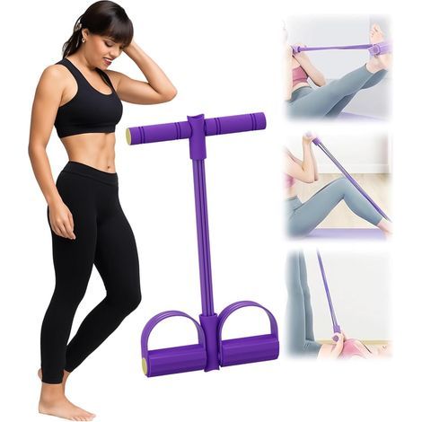 JSSEVN - Multifunctional Elastic Fitness Resistance Band with Pedals and Handles - Strength Training Resistance Band, 6 Tubes for Abdominal Exercises, Yoga (1/5)