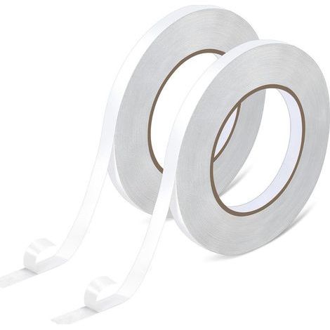 Ruban Adhésif Double Face Extra Fort, Double Face Fixer Sans Percer Nano Tape Fin pour Scrapbooking Moquettes Adhesif Mural Décorations Photo Enveloppes Bricolage (10mm x 50m x 2 Rouleau) (1/5)