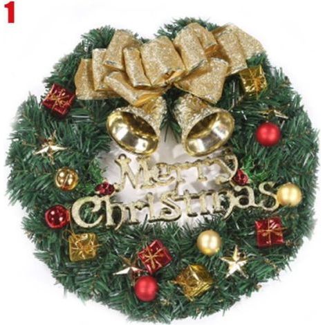 Weihnachtskranz – 30 cm Durchmesser – Dekoration für drinnen und draußen, für Türen, Wände, Kamine und Bäume – 1 Stück (1/4)