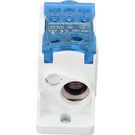 Boîte de distribution de borne. boîte de jonction d'alimentation 160A 690V avec borne railière DIN. ports de sortie de fil pour armoires de distribution et applications à haute tension. bleu (1/5)