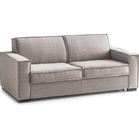 Dmora - Schlafsofa Dmarull, 2-Sitzer-Sofa, 100% Made in Italy, Wohnzimmersofa mit drehbarer Öffnung, aus gepolstertem Stoff, mit schmalen Armlehnen, Cm 160x95h90, Turteltaube