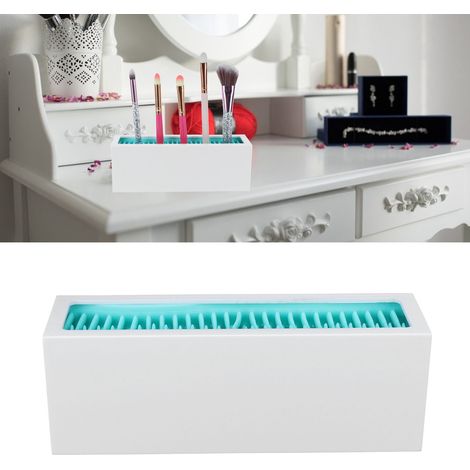 Kosmetikaufbewahrungsbox aus Silikon für Lippenstift, Make-up-Organizer, Kosmetikkoffer (weiß, blau) (1/5)